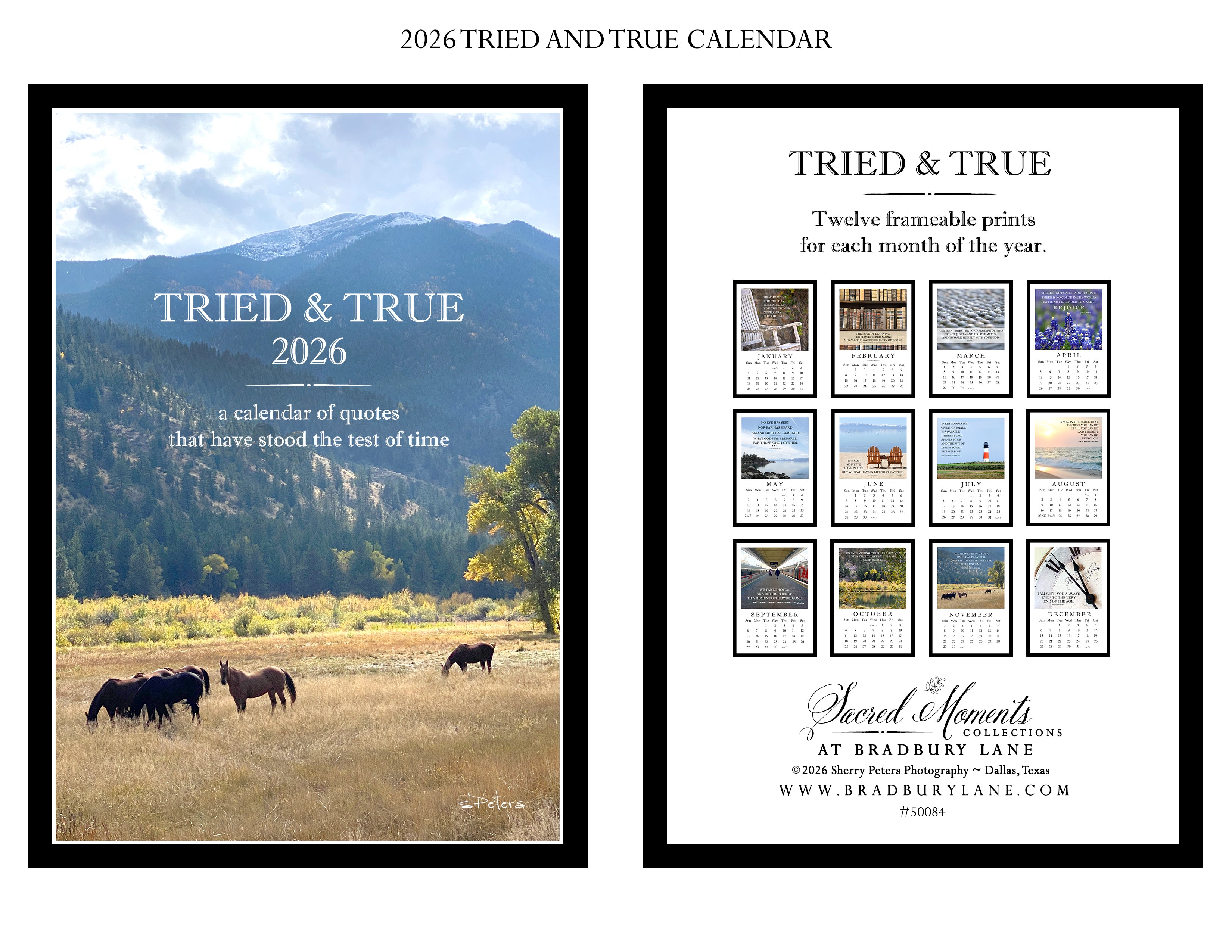 2026 Tried and True Calendar with 5x7 Acrylic Frame