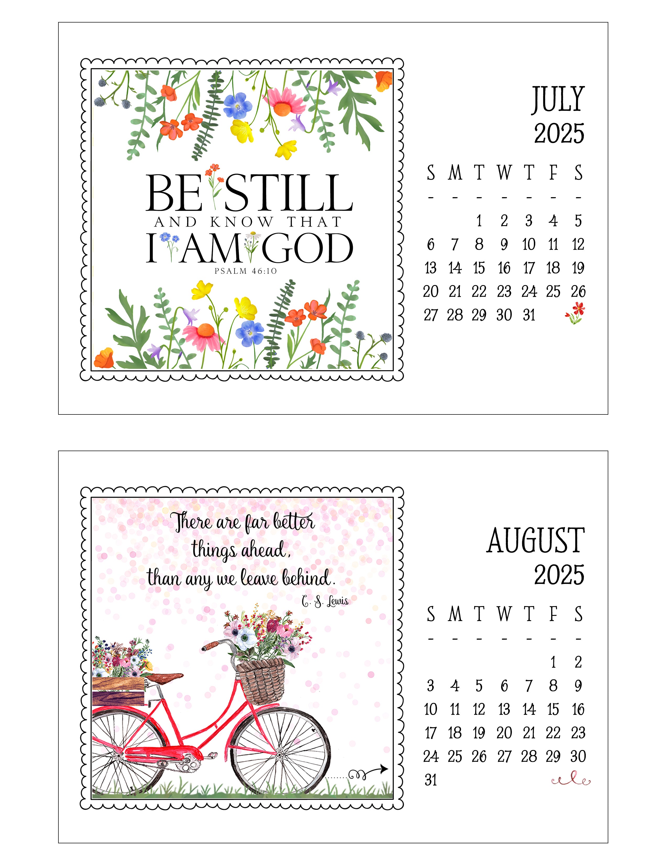 2025 Little Lift Calendar with Easel