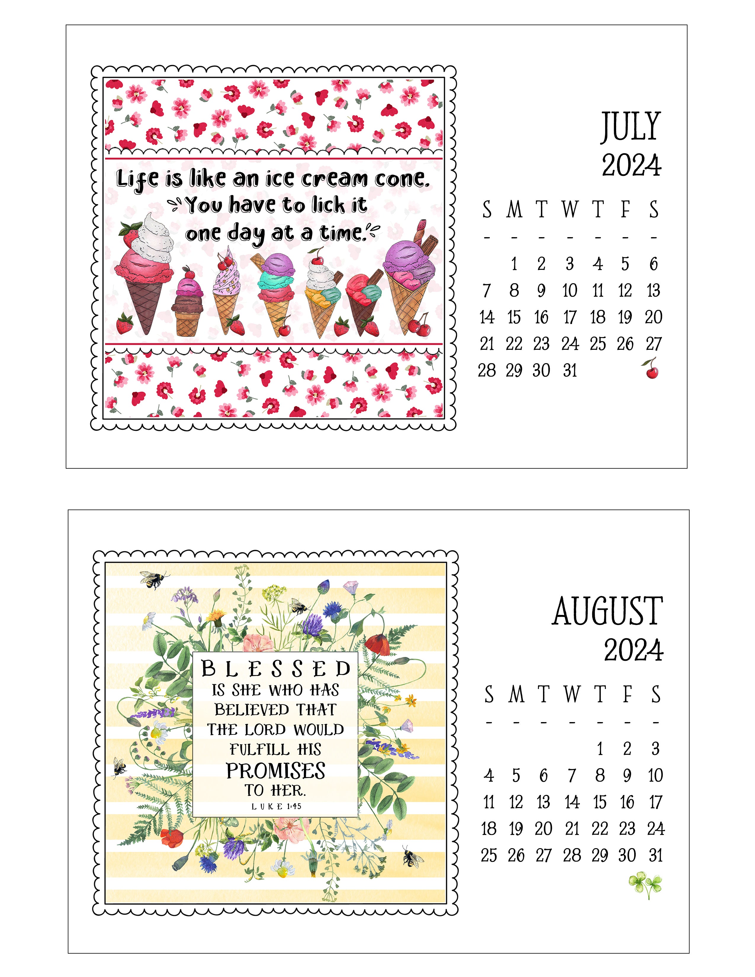 2024 Little Lift Calendar (Refill)