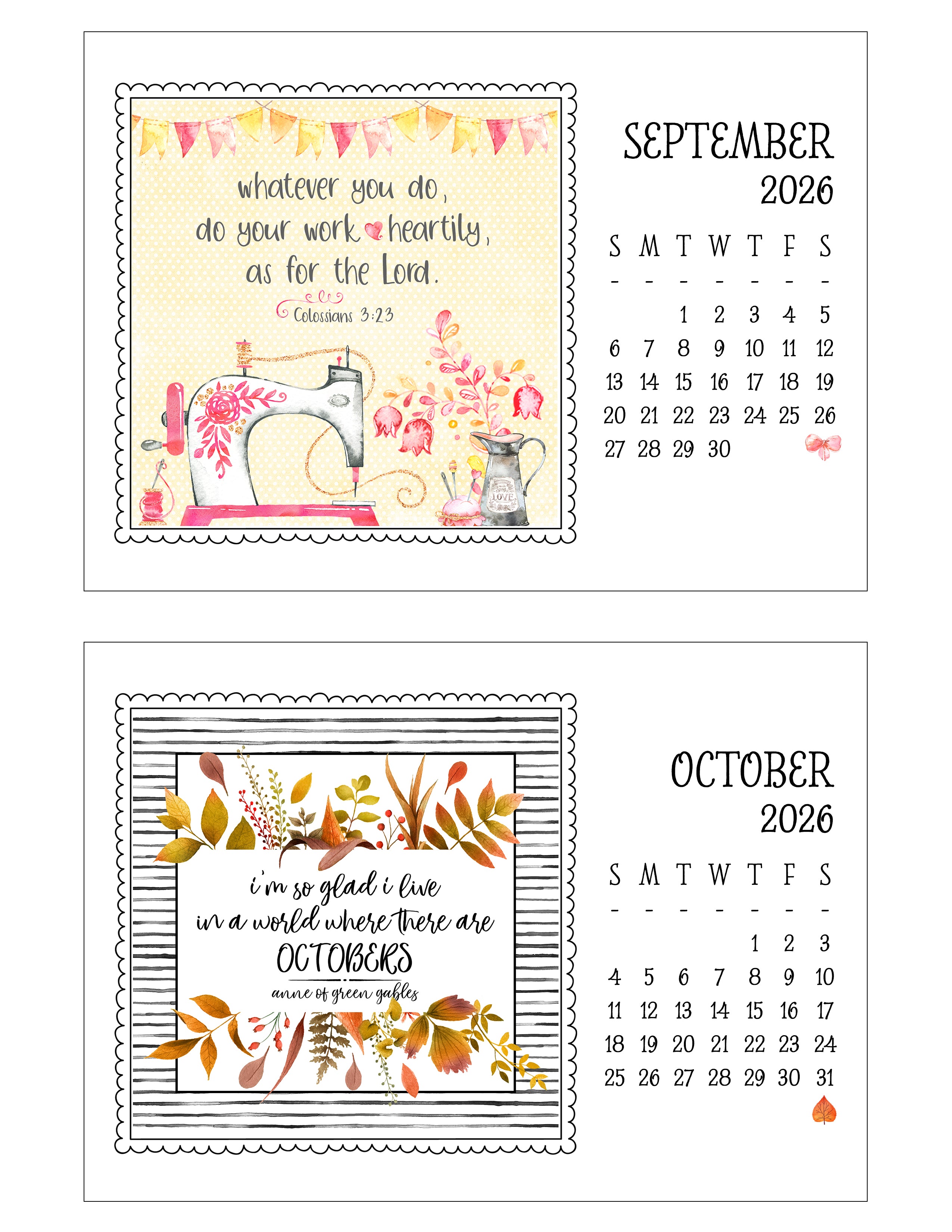 2026 Little Lifts Calendar with Gold Easel
