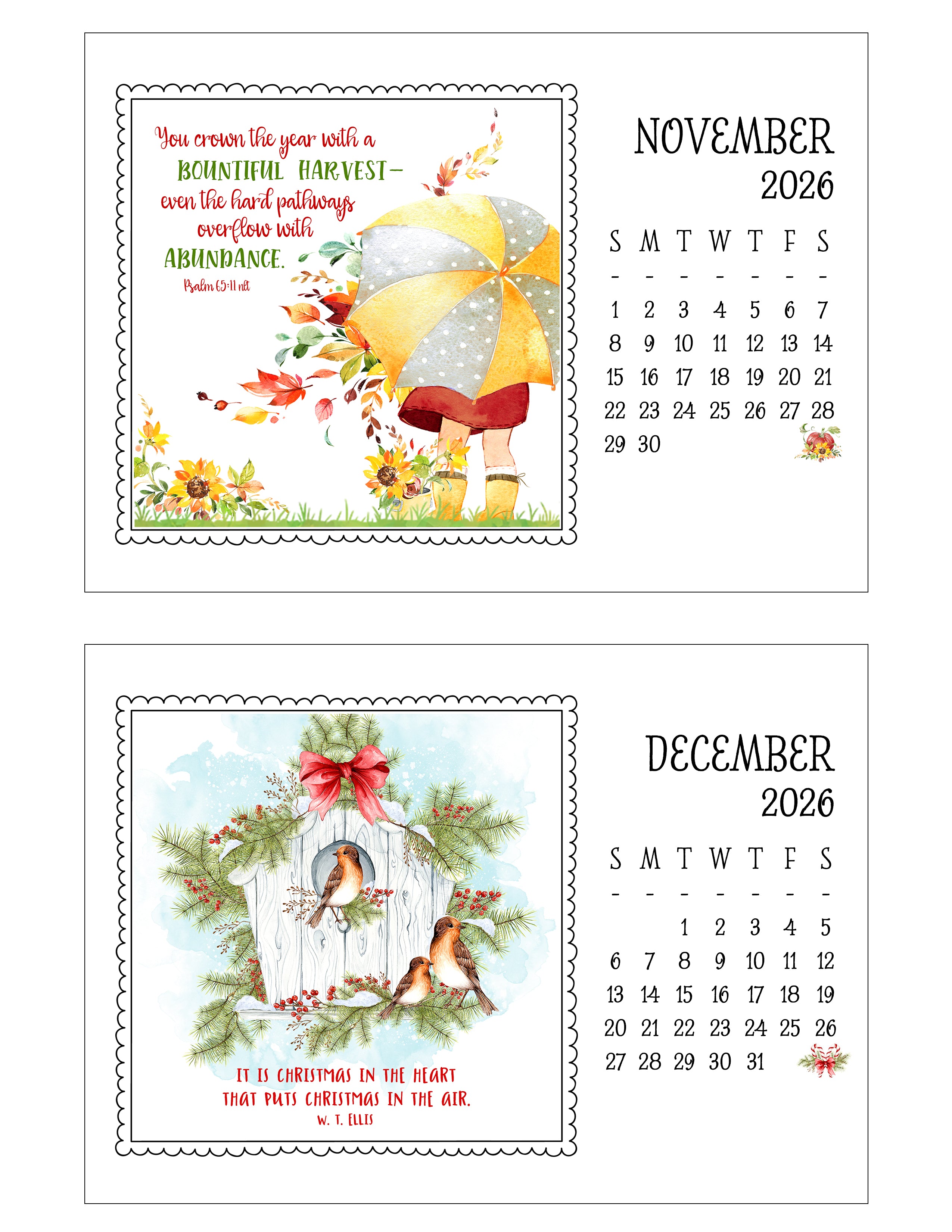 2026 Little Lifts Calendar with Gold Easel