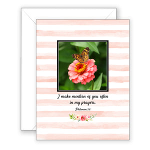 Georgia Butterfly (Philemon 1:4) - Praying for You Card