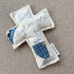 Comfort Cross with Prayer Pocket-Bless the Blue (Matthew 28:20) Lavender Scent