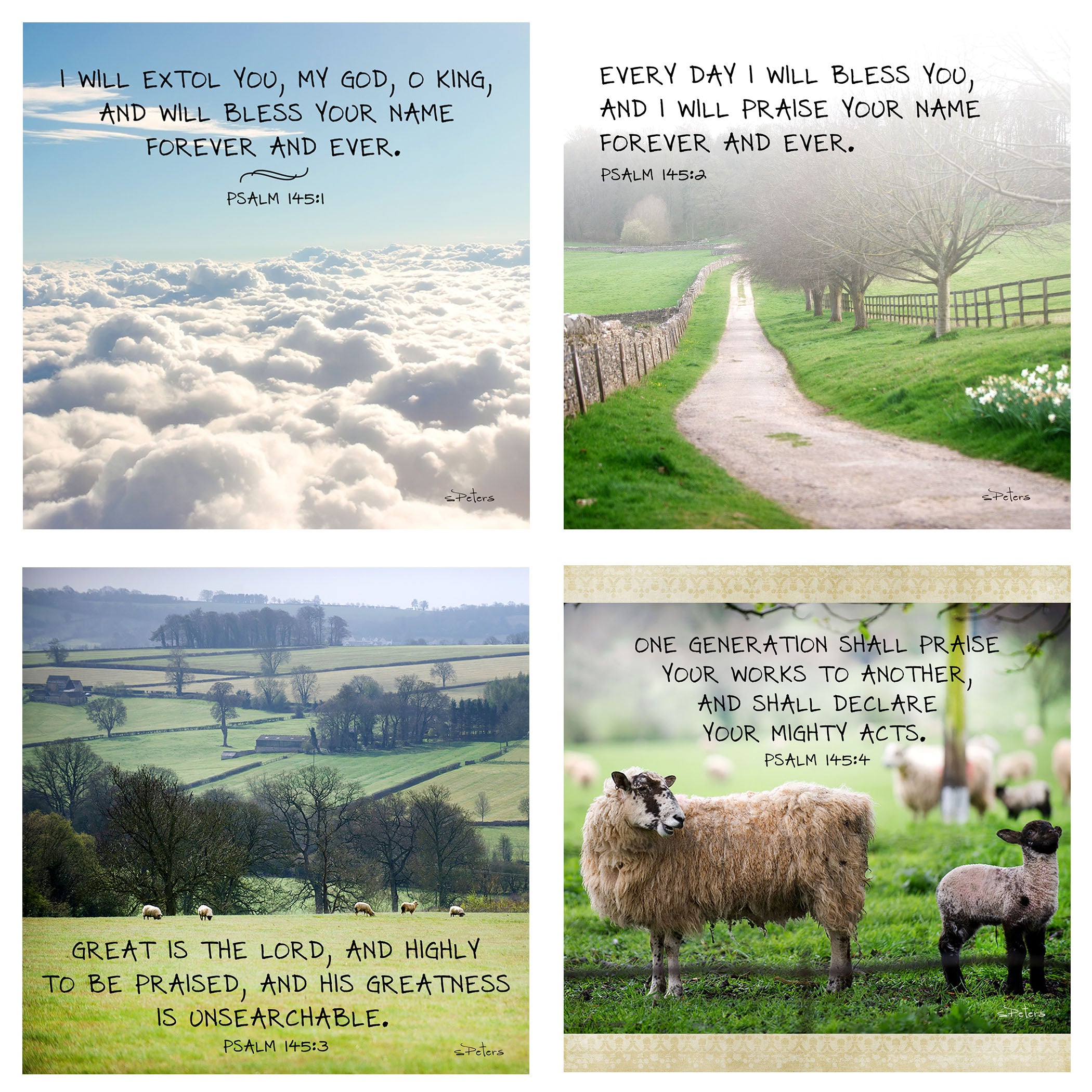 Psalm 145 - A Psalm of Worship and Praise Boxed Mini Print Collection w Holder