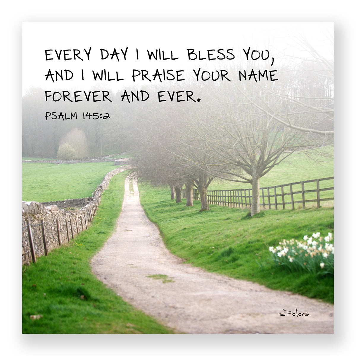 Psalm 145:02 - Cotswold Evening Walk Frameable Print