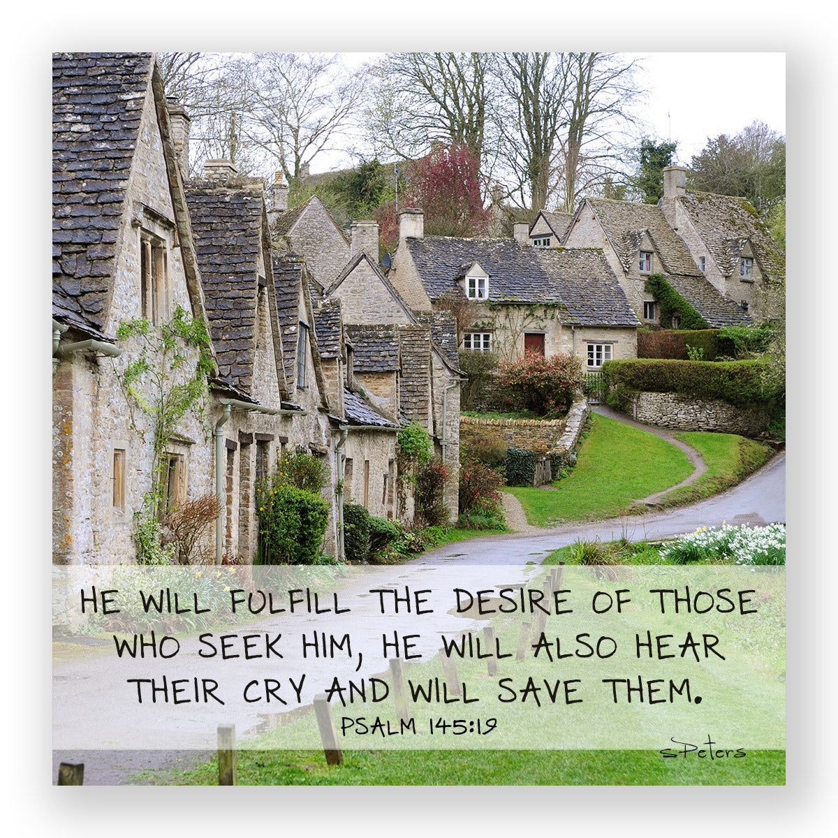 Psalm 145:19 - Arlington Row - Mini Print