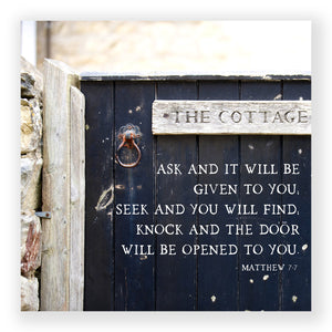 Cottage Gate (Matthew 7:7) - Frameable Print