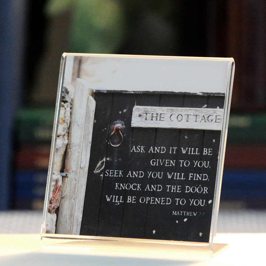 Cottage Gate (Matthew7:7) - Framed Mini Print
