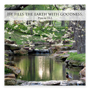 Peaceful Pond (Psalm 33:5) - Mini Print