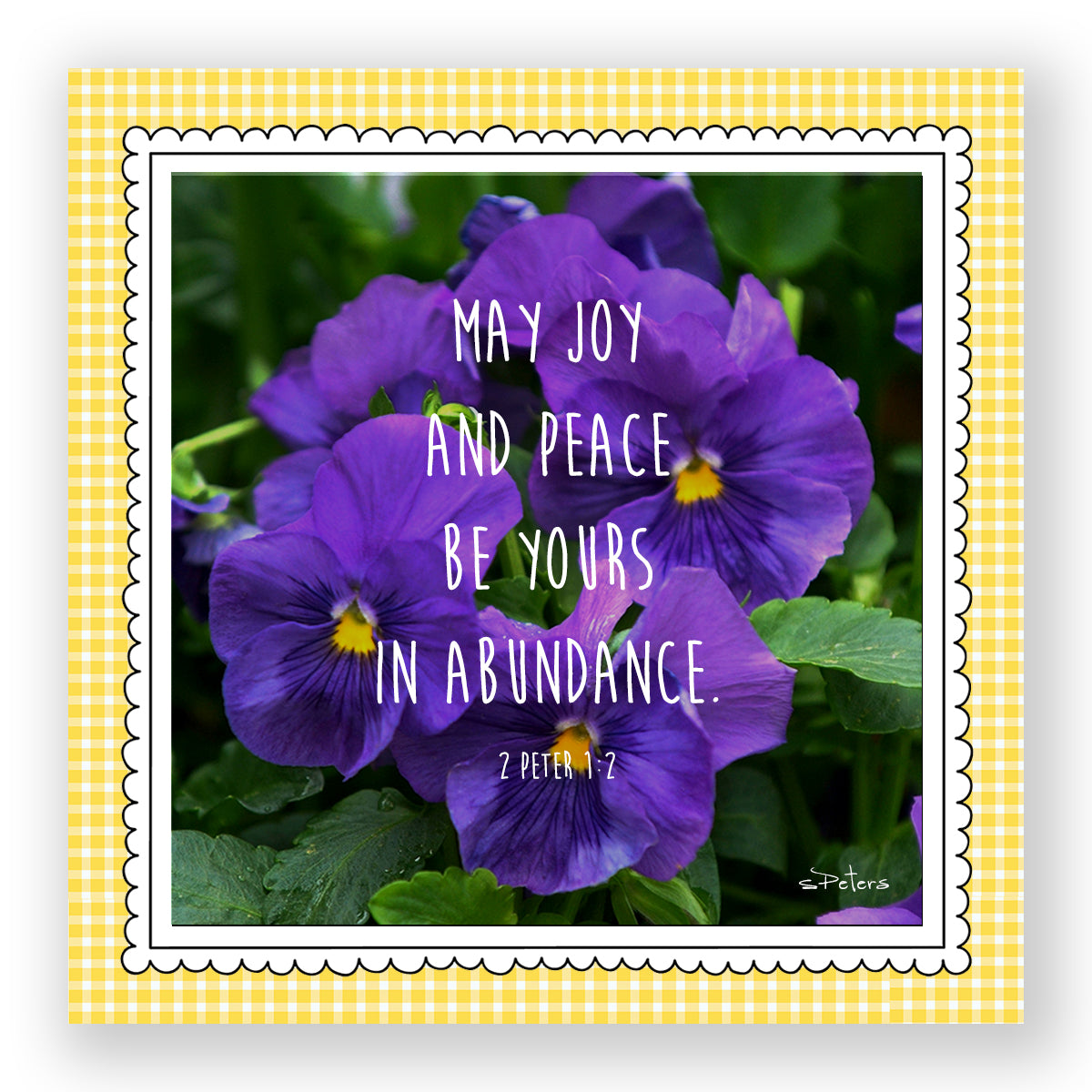 Purple Pansies (II Peter 1:2) - Mini Print