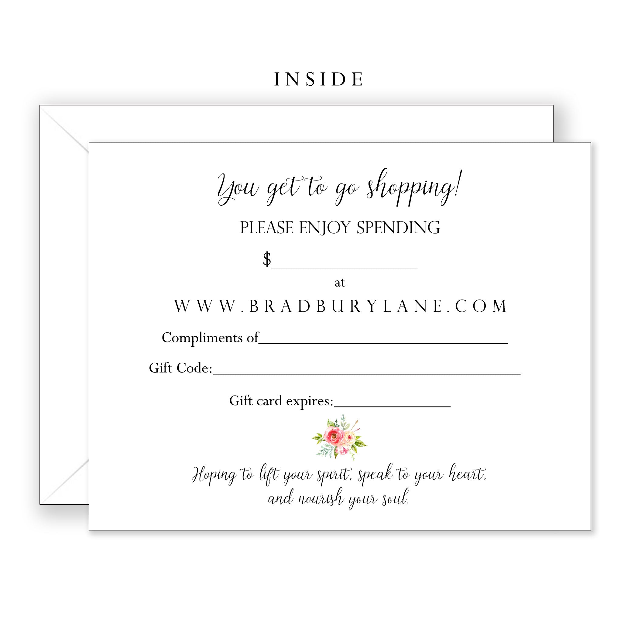 Bradbury Lane Gift Card - Coral Camellia