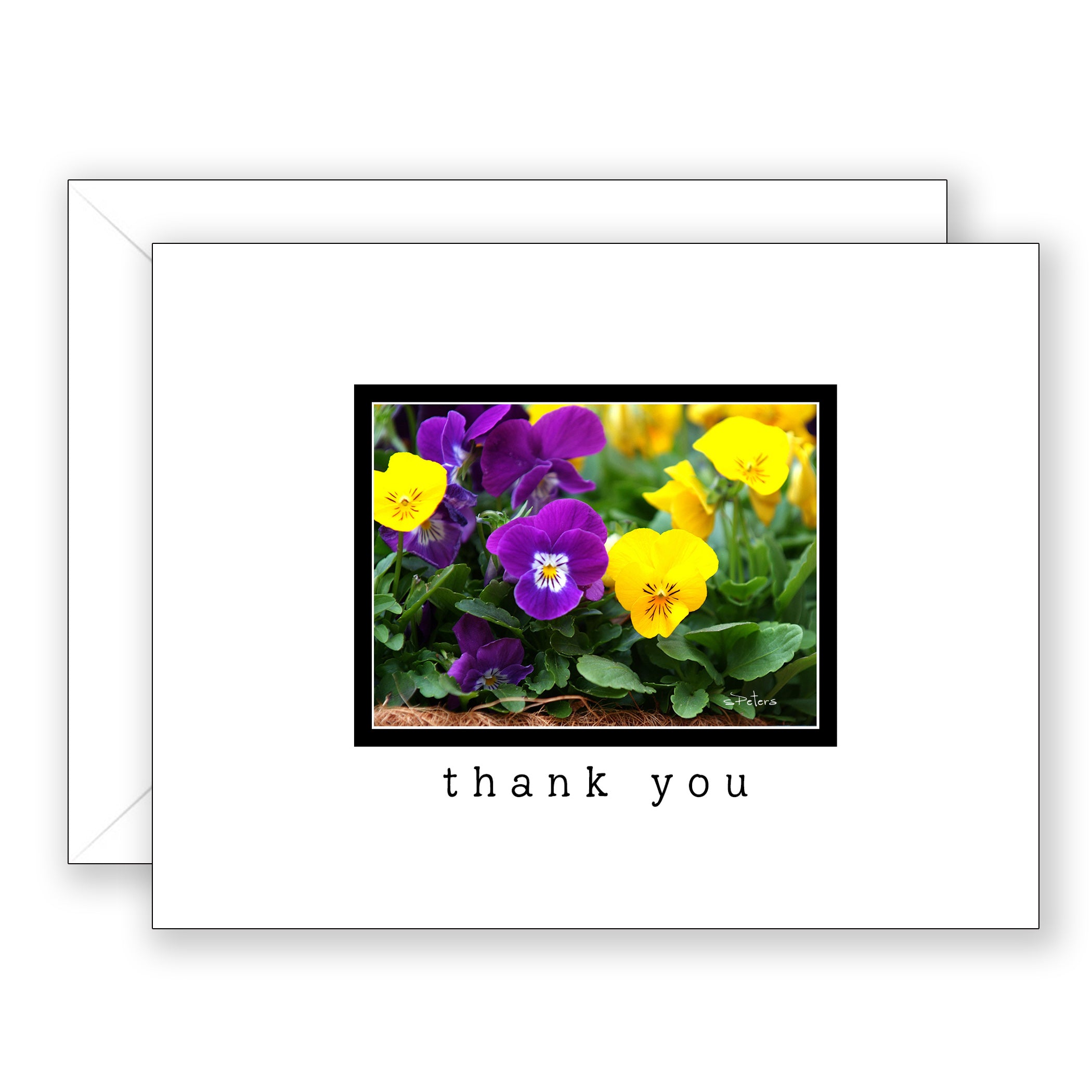 Pair of Pansies - Thank You Card