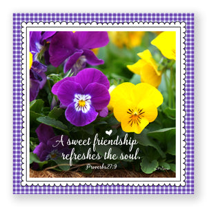 Pair of Pansies (Proverbs 27:9) - Encouragement Card